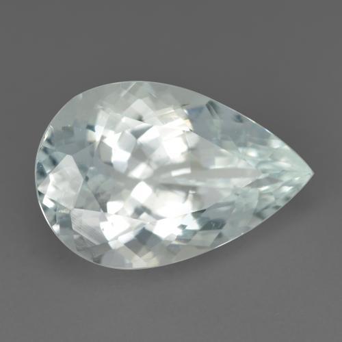 4.52 ct White Aquamarine Stone, Natural Aquamarine in Pear Facet Shape for Sale