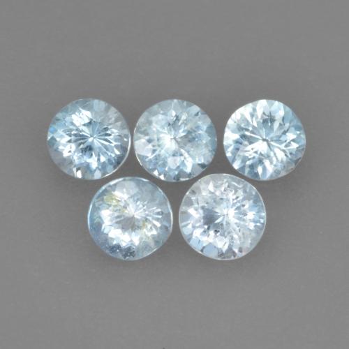 1.10 ctw Blue Aquamarine Gemstones, Aquamarine Gems in Round Facet Shape for Sale.