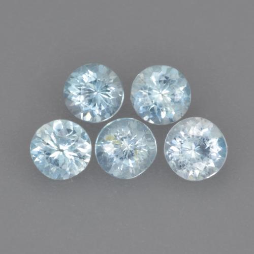 1.10 ctw Blue Aquamarine Stones, Natural Aquamarine in Round Facet Shape for Sale