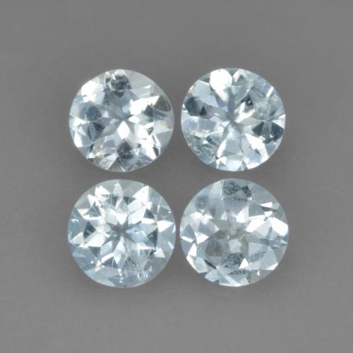 1.57 ctw Blue Aquamarine Gemstones, Aquamarine Gems in Round Facet Shape for Sale.