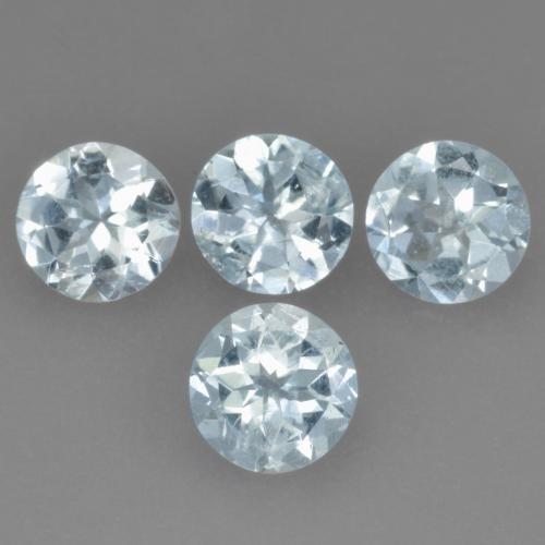 1.57 ctw Blue Aquamarine Stones, Natural Aquamarine in Round Facet Shape for Sale