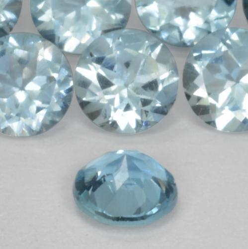 Aquamarine Gemstone in 4 mm (calibrated) Size for Sale, Aquamarine Stone in Light Maya Blue Color