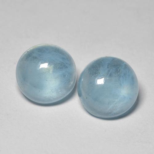 Baby Blue Aquamarine Gem - 2.3ct Round Cabochon (ID: 592791)