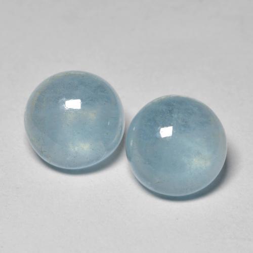 hellblau Aquamarin Edelstein - 2.4ct Rund Cabochon (ID: 592792)