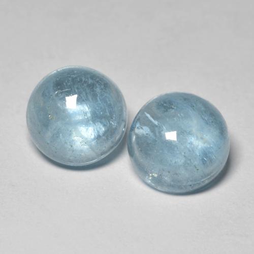 hellblau Aquamarin Edelstein - 2.4ct Rund Cabochon (ID: 592794)