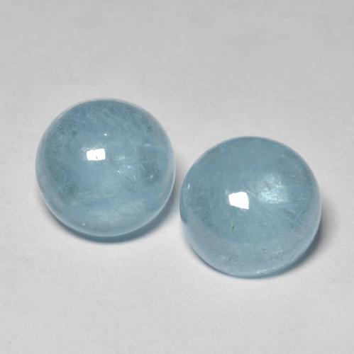 Intense Baby Blue Aquamarine Gem - 2.4ct Round Cabochon (ID: 592795)