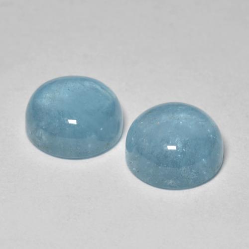 Aquamarine Gemstones in 8 mm (calibrated) Size for Sale, Aquamarine Stones in Intense Baby Blue Color