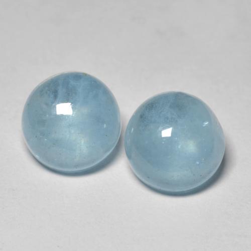 Aqua Blue Aquamarine Gem - 2.4ct Round Cabochon (ID: 592796)