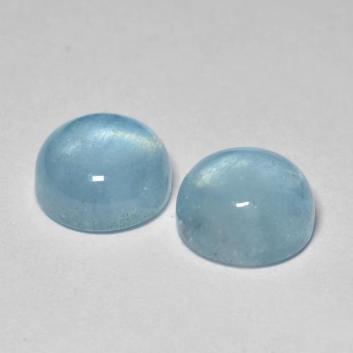 Aquamarine Gemstones in 8 mm (calibrated) Size for Sale, Aquamarine Stones in Baby Blue Color