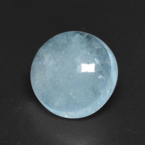 Light Teal Aquamarine Gem - 3.7ct Round Cabochon (ID: 592962)