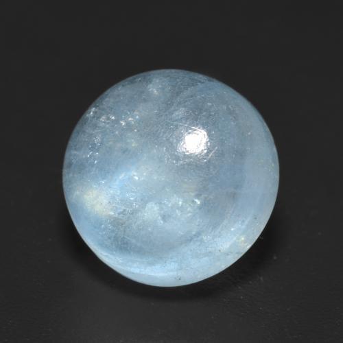 4.35 ct Turquoise Aquamarine Stone, Natural Aquamarine in Round Cabochon Shape for Sale