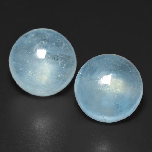 9.05 ctw Turquoise Aquamarine Gemstones, Aquamarine Gems in Round Cabochon Shape for Sale.