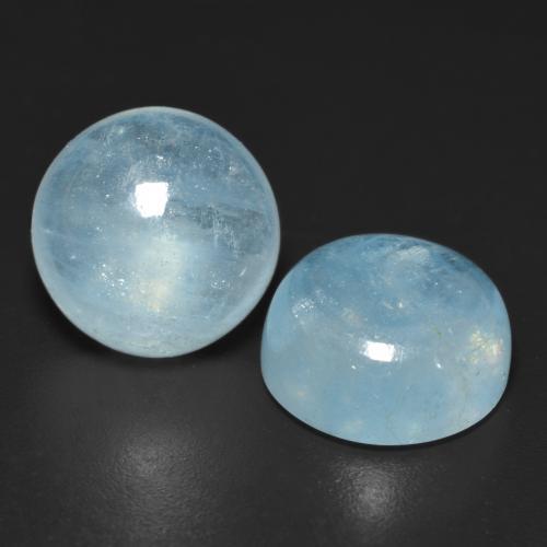 9.05 ctw Turquoise Aquamarine Stones, Natural Aquamarine in Round Cabochon Shape for Sale