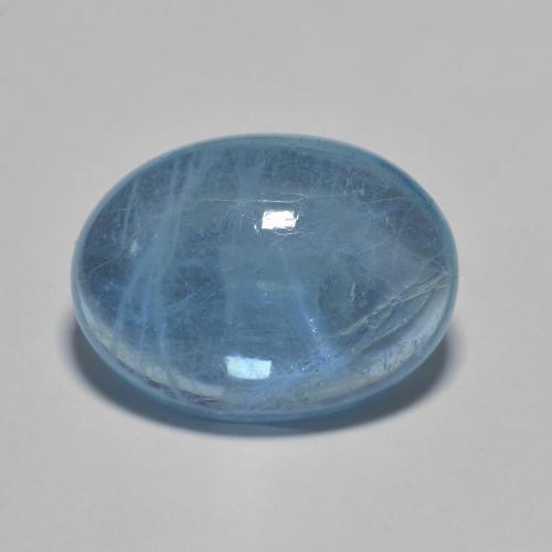 Deep Blue Aquamarine Gem - 7.2ct Oval Cabochon (ID: 615281)