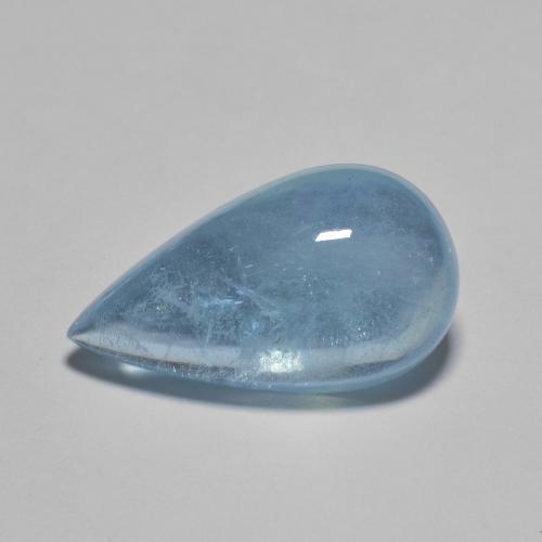 Blue Aquamarine Gem - 7.2ct Pear Cabochon (ID: 615283)