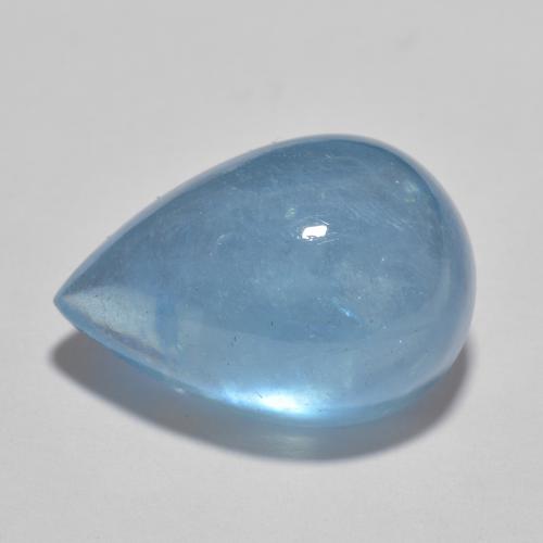 蓝色 海蓝宝 Gem - 13.7ct 梨形凸面型 (ID: 615379)