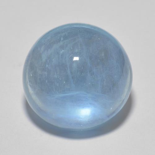 深蓝色 海蓝宝 Gem - 10.8ct 圆形凸面型 (ID: 615512)