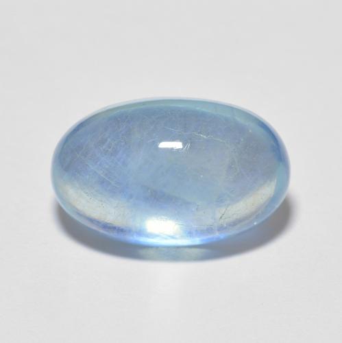 5.6ct Oval Cabochon Blue Aquamarine from Madagascar, Dimension 14 x 8.7mm, Natural untreated Gemstone, Transparent Clarity, 1 piece Aquamarine in Blue Color, Mohs Hardness of 7.5 - 8 suitable for daily wear jewelry, Symbolizes Serenity, Photo A