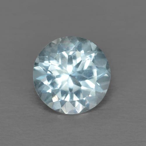5.1mm Round Facet Blue Aquamarine from Madagascar, Weight of 0.44ct, Natural untreated Gemstone in VVS Clarity, 1pc Aquamarine - Color: Light Aqua Blue, Mohs Hardness of 7.5 - 8 suitable for daily wear jewelry, Year of the Ox Gemstone, Photo A