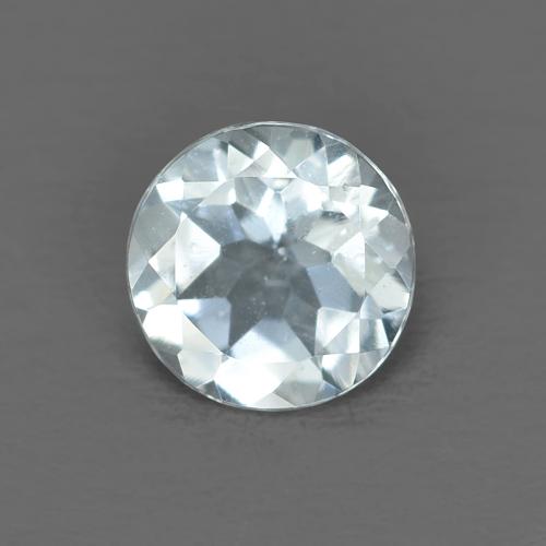 5.1mm Round Blue Aquamarine from Madagascar, Weight of 0.39ct, Natural untreated Gemstone in VVS Clarity, 1pc Round Facet Aquamarine - Color: Light Greenish Blue, Mohs Hardness of 7.5 - 8 suitable for daily wear jewelry, Unblocks Throat Chakra, Photo A
