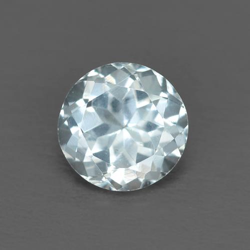 5.5mm Round Facet Blue Aquamarine from Madagascar, Weight of 0.61ct, Natural untreated gemstone in VVS Clarity, 1pc Aquamarine - the Color is Light Greenish Blue, Mohs Hardness of 7.5 - 8 suitable for daily wear jewelry, March Birthstone, Photo A