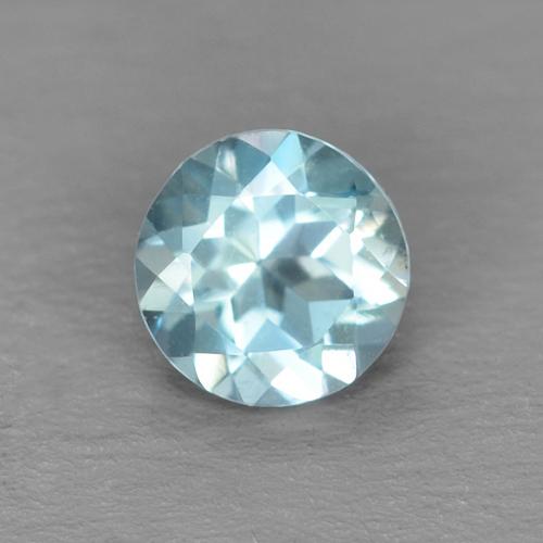 Светло-синий Аквамарин Камень - 0.2ct Круглая Фасетная Огранка (ID: 632115)