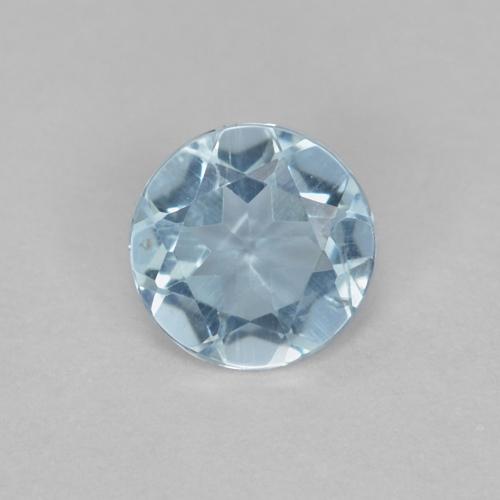 5,1mm runder blauer Aquamarin aus Madagaskar, Gewicht von 0,37 ct, natürlicher Edelstein in VS Reinheit, 1 Stück runder Aquamarin - Farbe: Helles Babyblau, Mohs-Härte von 7,5 - 8 Geeignet für den täglichen Gebrauch im Schmuck, März Geburtsstein, Photo A