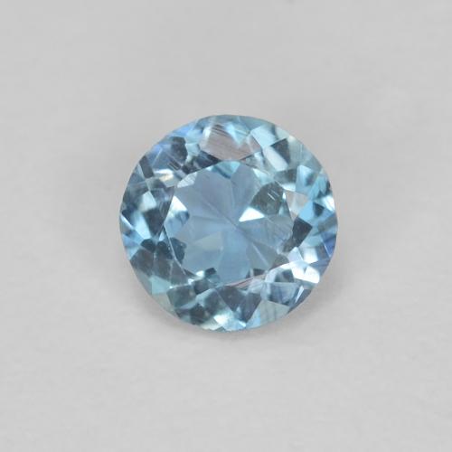 4,6mm runder blauer Aquamarin aus Madagaskar, Gewicht 0,29 ct, 1 Stück Aquamarin - Farbe: Tiefes Maya-Blau, natürlicher Edelstein in VS Reinheit, Mohs-Härte von 7,5 - 8 Geeignet für den täglichen Gebrauch im Schmuck, Entblocket das Halschakra , Photo A