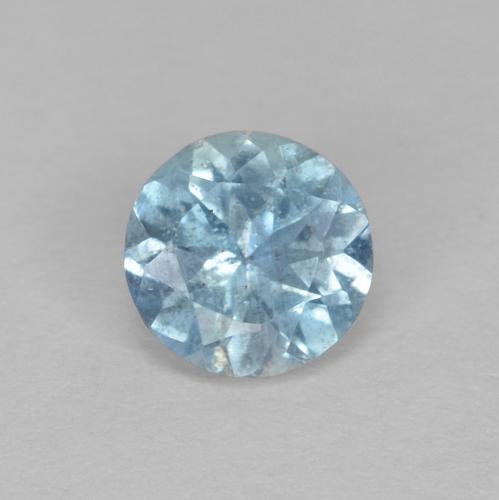 Aguamarina Faceta Redonda de 0,43 ct de Madagascar, Dimensión 5mm, Claridad VS, Piedra preciosa natural Caliente, 1 pieza de Aguamarina en color Azul agua, Dureza Mohs de 7.5 - 8 Adecuado para joyas de uso diario, Piedra de la comunicación, Photo A