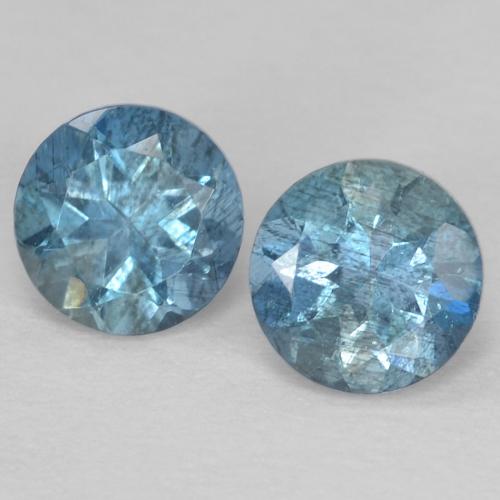 Темно-синий Аквамарин Камень - 0.3ct Круглая Фасетная Огранка (ID: 632795)