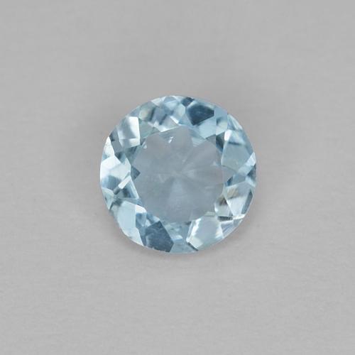 0.19ct Round Facet Blue Aquamarine from Madagascar, Dimension 4.1mm, VVS-VS Clarity, Natural untreated gemstone, 1pc Aquamarine in Baby Blue Color, Mohs Hardness of 7.5 - 8 suitable for daily wear jewelry, Unblocks Throat Chakra, Photo A