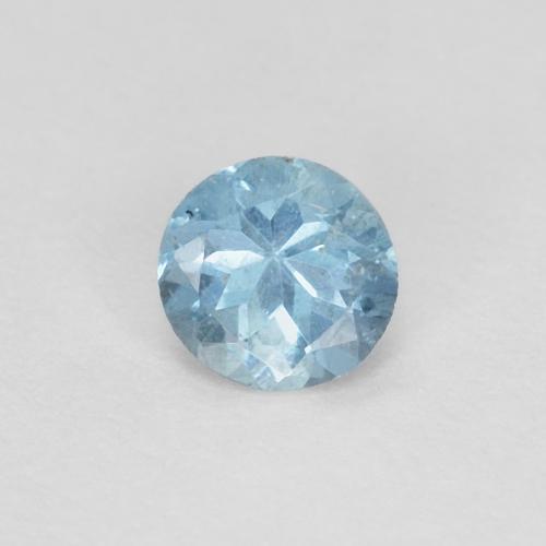 4mm runder blauer Aquamarin aus Madagaskar, Gewicht 0,23 ct, 1 Stück Aquamarin - Farbe: Baby blau, natürlicher Edelstein in VS-SI Reinheit, Mohs-Härte von 7,5 - 8 Geeignet für den täglichen Gebrauch im Schmuck, Jahr des Ochsen-Edelstein, Photo A