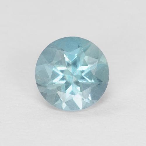4.1mm Round Facet Blue Aquamarine from Madagascar, Weight of 0.23ct, Natural untreated Gemstone in VS-SI Clarity, 1pc Aquamarine - Color: Greenish Blue, Mohs Hardness of 7.5 - 8 suitable for daily wear jewelry, Year of the Ox Gemstone, Photo A