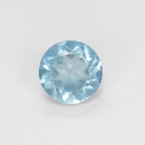 0,2 ct runder blauer Aquamarin aus Madagaskar, Größe 3,6mm, Garantiert natürlicher Edelstein, VS-SI Reinheit, 1 Stück Aquamarin in Wasserblau Farbe, Mohs-Härte von 7,5 - 8 Geeignet für den täglichen Gebrauch im Schmuck, Symbolisiert Gelassenheit, Photo A
