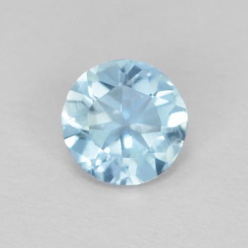 4.1mm Round Facet Blue Aquamarine from Madagascar, Weight of 0.21ct, Natural untreated Gemstone in VVS-VS Clarity, 1pc Aquamarine - Color: Baby Blue, Mohs Hardness of 7.5 - 8 suitable for daily wear jewelry, Unblocks Throat Chakra, Photo A