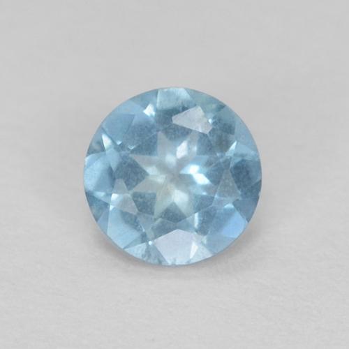4,1mm blauer Aquamarin im Rundschliff aus Madagaskar, Gewicht 0,21 ct, Garantiert echter Edelstein in VS-SI Reinheit, 1 Stück Aquamarin - die Farbe ist Baby blau, Mohs-Härte von 7,5 - 8 Geeignet für den täglichen Gebrauch im Schmuck, Entblocket das Halschakra , Photo A