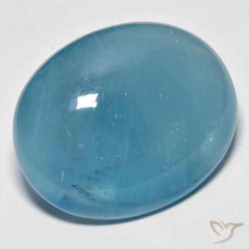 42.60 ct Blue Aquamarine Stone, Natural Aquamarine in Oval Cabochon Shape for Sale