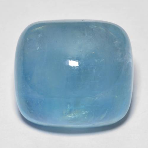 20,2 x 18,4mm kissenschliff blauer Aquamarin aus Madagaskar, Gewicht 38,18 ct, 1 Stück Aquamarin - Farbe: Tiefblau, natürlicher Edelstein in Transparent Reinheit, Mohs-Härte von 7,5 - 8 Geeignet für den täglichen Gebrauch im Schmuck, Fische Sternzeichen, Photo A