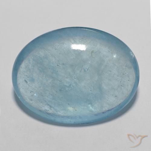 20.1ct Oval Cabochon Blue Aquamarine from Madagascar, Dimension 21.6 x 16.5mm, Transparent Clarity, Natural untreated gemstone, 1pc Aquamarine in Color, Mohs Hardness of 7.5 - 8 suitable for daily wear jewelry, Stone of Communication, Photo A