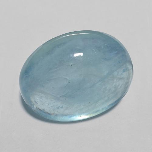 10.01ct Oval Sky Blue Aquamarine from Madagascar, Dimension 15.8 x 12mm, Natural untreated Gemstone, Transparent Clarity, 1pc Oval Cabochon Aquamarine, Mohs Hardness of 7.5 - 8 suitable for daily wear jewelry, Stone of Communication, Photo A