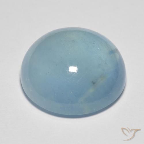 Aquamarine Gemstone in 17 mm (calibrated) Size for Sale, Aquamarine Stone in Light Teal Color