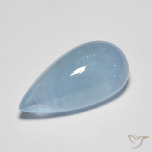 Trunk bibliotek atomar ungdomskriminalitet 7.86ct Blue Aquamarine Gemstone | Pear Cabochon | 18.9 x 9.6 mm | GemSelect