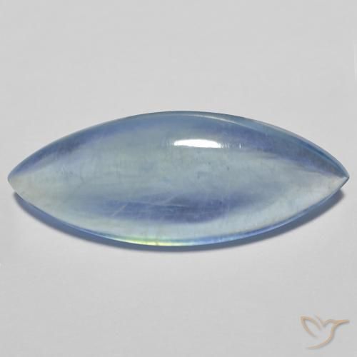 11.7 ct Blue Aquamarine, 26.6 x 10.4 mm Marquise Cabochon From Madagascar, Photo A