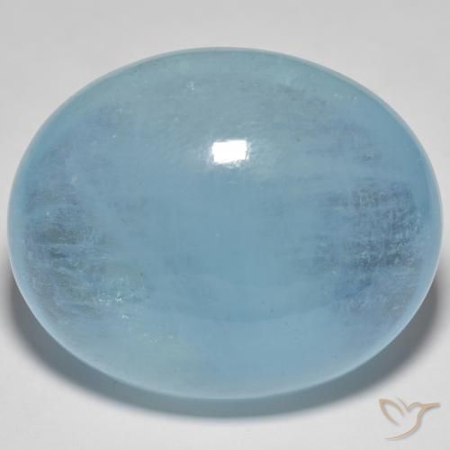 59.70 ct Turquoise Aquamarine Stone, Natural Aquamarine in Oval Cabochon Shape for Sale
