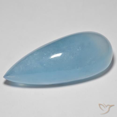 71.19 ct Turquoise Aquamarine Stone, Natural Aquamarine in Pear Cabochon Shape for Sale