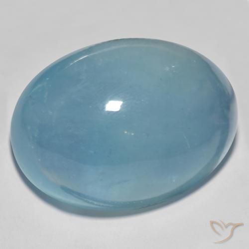 56.93 ct Turquoise Aquamarine Stone, Natural Aquamarine in Oval Cabochon Shape for Sale