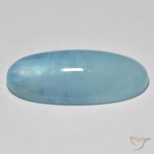 Aquamarine Gemstone in 33.9 x 14.6 mm Size for Sale, Aquamarine Stone in Light Blue Green Color