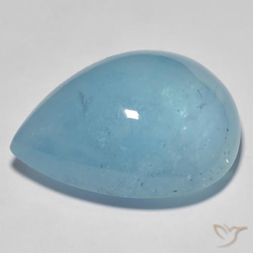 Aquamarine Gemstone in 28.4 x 21.3 mm Size for Sale, Aquamarine Stone in Light Teal Color
