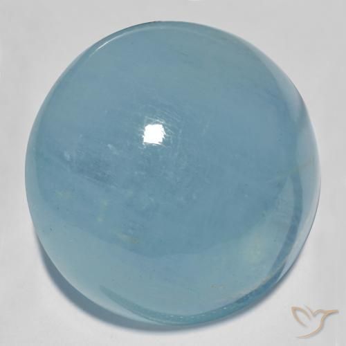 31.66 ct Turquoise Aquamarine Gemstone, Aquamarine Gem in Round Cabochon Shape for Sale.