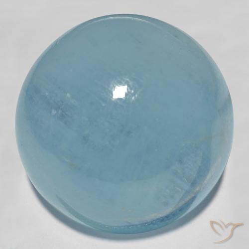 31.66 ct Turquoise Aquamarine Stone, Natural Aquamarine in Round Cabochon Shape for Sale